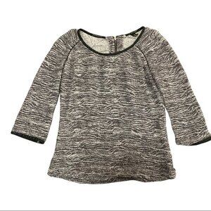 Scotch & Soda Tweed 3/4 Sleeve Round Neck Tunic Top 2 S Academia Casual
